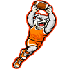 Bulldog Football Touchdown Mascot