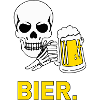 BIER. – Totenkopf & Bierkrug Feierabend Motiv