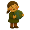 Petit écologiste avec le globe