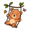 Little bear on swing