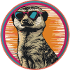 Erdmännchen mit Retro-Sonnenbrille