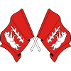 Two Crossed Warwickshire Flags