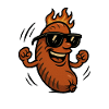 Bratwurst mit Sonnebrille