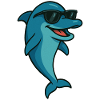 Dolphin with sunglasses