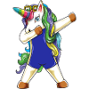 Nuotatore Unicorno Divertente Nuotando Estivo