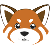 Rotes Panda-Gesicht niedliche Kawaii-Tierkunst