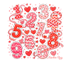 Number Day Hearts Art