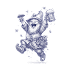 Gnome with mushroom and beer glass