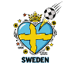 Sweden Crown Soccer Heart Fan Design