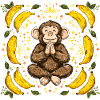 Grateful monkey with banana ring