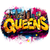 Queens Graffiti Skyline Farbexplosion