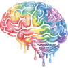 Rainbow Brain Gradient Print Design
