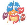 Funny Digestive Organs Cartoon