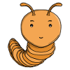 Mignonne Chenille Pourpre Pourpre Joyeuse Kawaii
