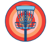 Disc Golf Basket Retro fliegende Discgolf-Szene