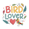 Bird Lover Feather and Heart