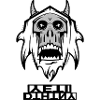 Black skull with hooded shadow