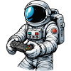 Astronaut mit Gamecontroller