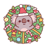 Süßer Koalabär im Weihnachtskranz