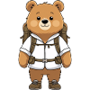 Adventure bear with backpack