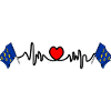 West Sussex flag + heartbeat & heart