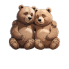Two cuddly bears hug