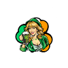 Fille irlandaise avec trèfle vert