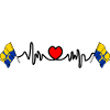 Durham Flag with Heartbeat