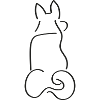 Contour chien-chien contour Silhouette minimale