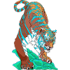 Turquoise Blue Tiger on Rock
