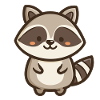 Süßer Waschbär – Kawaii-Waldtier