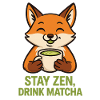 Zen fox drinks matcha
