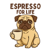 Espresso-Pug: Kaffee-Liebe