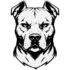 Pitbull Head Design Black & White