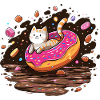 Cat donut with sprinkles