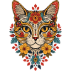 Blumenkatze Kopfdesign floral