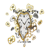 Melting clock with gears