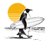 Pinguin Surfer
