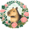 Capybara Rose Wreath