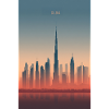 Dubai Skyline in Pastel Hues