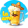 Bière avec chapeau et moustache