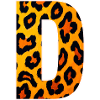 Leopard D Letter Print