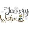 Januar Winterzeit Schneemann