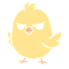 Yellow tenacious chick