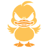 Yellow graphic grumpy duckling