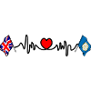 Yorkshire + heartbeat + Great Britain flag