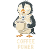 Kaffee-Pinguin im Bürolook