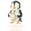 Coffee penguin loves coffee