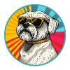 Sunburst Pup with Retro Sunglasses