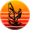 Minimalistisches Windsurfing Motiv